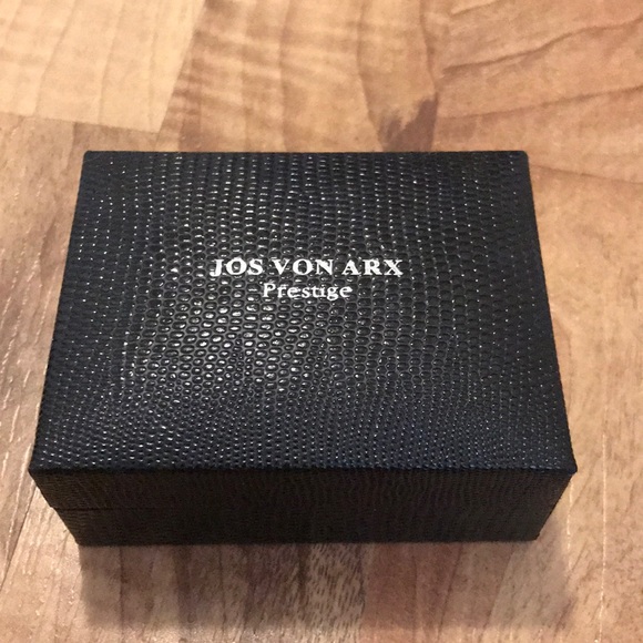 JOS VON ARX Rectangular Silver & Black Cufflink - Picture 3 of 3